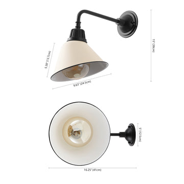 Croydon 9.63" Farmhouse Industrial Indoor/Outdoor Iron LED Gooseneck Arm Outdoor Sconce